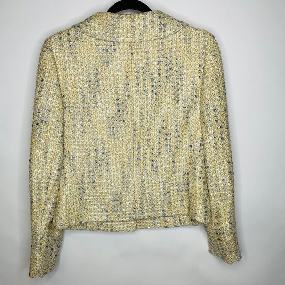 Casual Corner Gold Boucle Blazer Jacket Sz 6 Lady Jacket - Picture 6 of 9